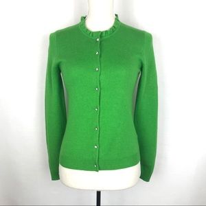 J. CREW FACTORY| Bling Button Ruffle Cardigan